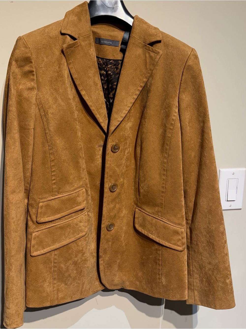 Liz Claiborne Camel Suede Sport Coat Blazer